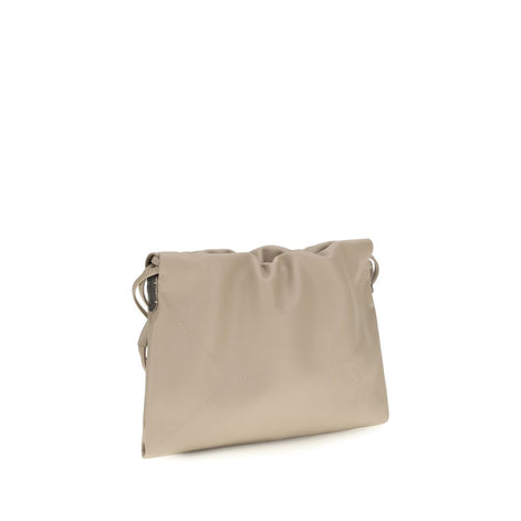 Brunello Cucinelli Beige Calf Leather Bos Taurus Shoulder Bag