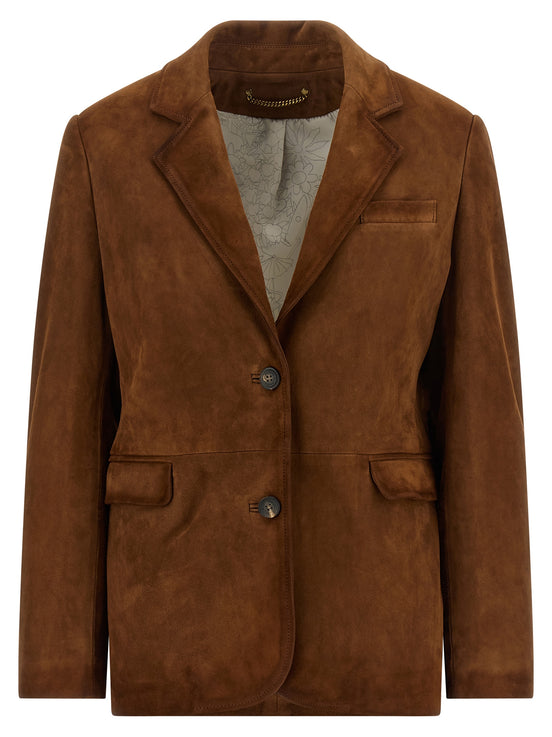 Golden Goose Brown Lamb Leather Leather Jacket