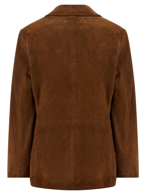 Golden Goose Brown Lamb Leather Leather Jacket