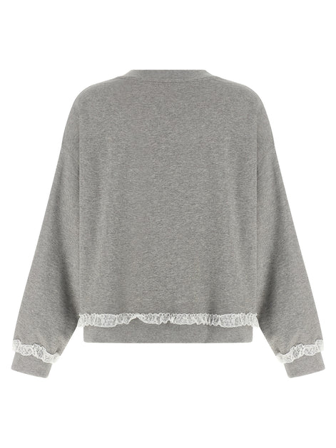 Ganni Gray Organic Cotton Sweatshirt