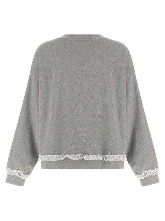 Ganni Gray Organic Cotton Sweatshirt