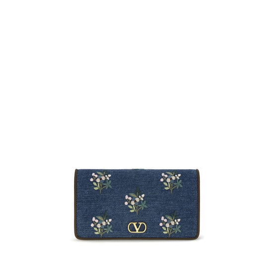 Valentino Garavani Blue Cotton Shoulder Bag