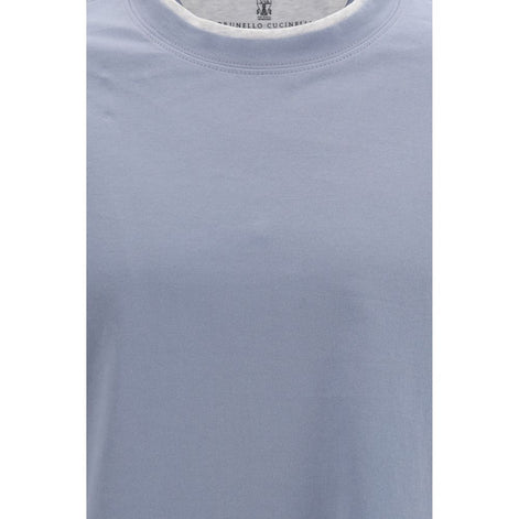 Brunello Cucinelli Blue Cotton T-Shirt