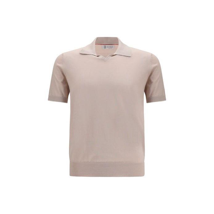 Brunello Cucinelli Beige Cotton Polo Shirt