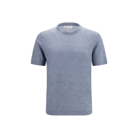 Brunello Cucinelli Blue Linen T-Shirt