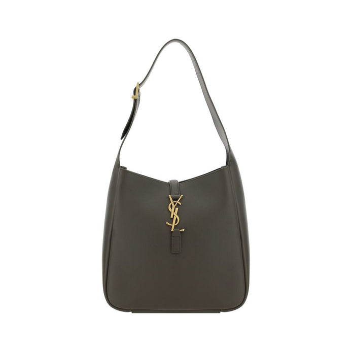Saint Laurent Le 5 À 7 Supple small Gray Leather Shoulder Bag