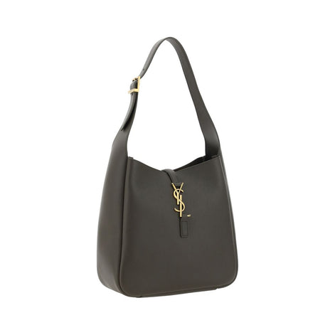 Saint Laurent Le 5 À 7 Supple small Gray Leather Shoulder Bag