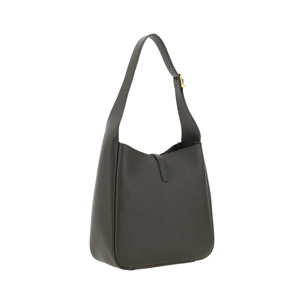 Saint Laurent Le 5 À 7 Supple small Gray Leather Shoulder Bag