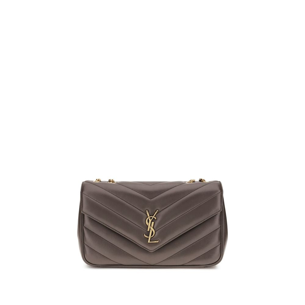 Saint Laurent LouLou large Gray Lamb Shoulder Bag