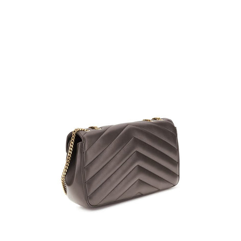 Saint Laurent LouLou large Gray Lamb Shoulder Bag