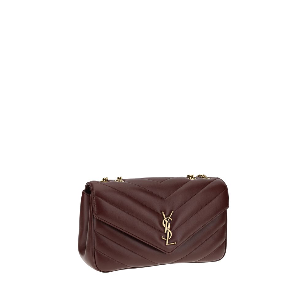 Saint Laurent LouLou large Bordeaux Lamb Shoulder Bag
