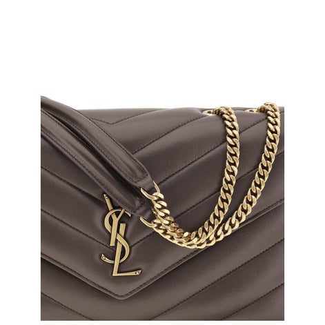 Saint Laurent LouLou large Gray Lamb Shoulder Bag