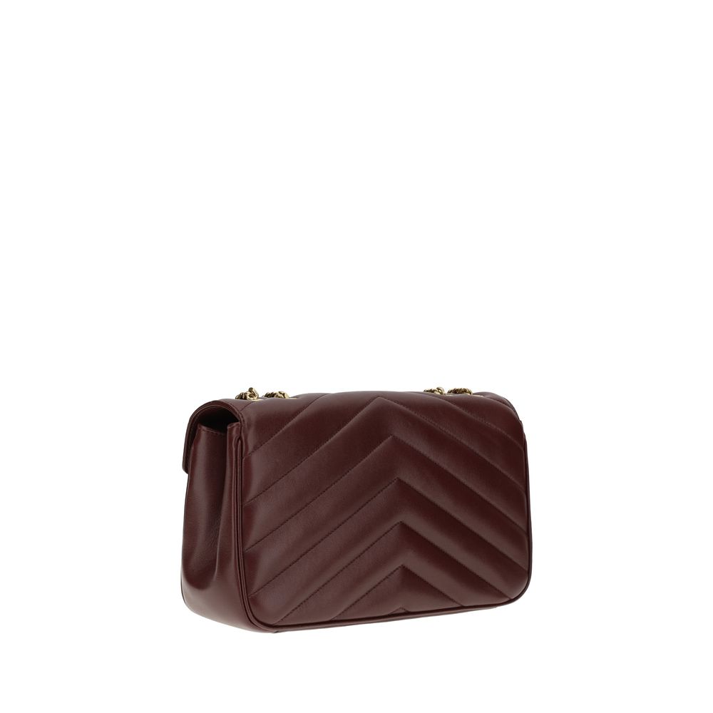 Saint Laurent LouLou large Bordeaux Lamb Shoulder Bag