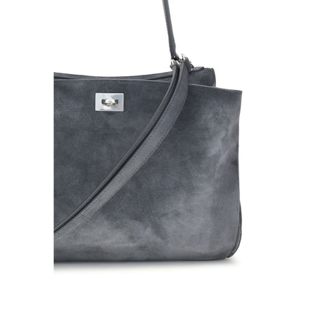 Balenciaga Gray Calf Leather Bos Taurus Shoulder Bag
