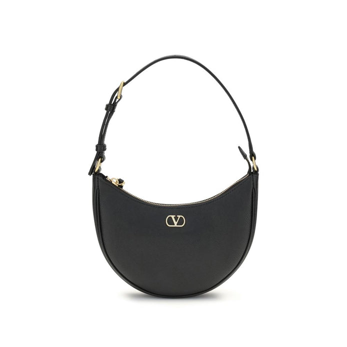Valentino Garavani VLogo Signature mini Hobo Black Leather Shoulder Bag