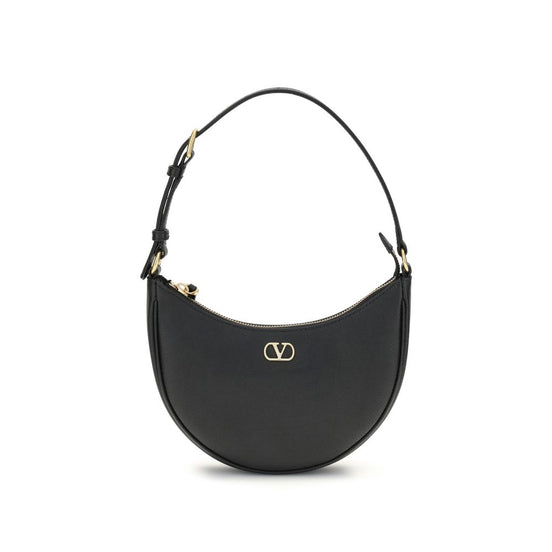 Valentino Garavani Black Calf Leather Bos Taurus Shoulder Bag