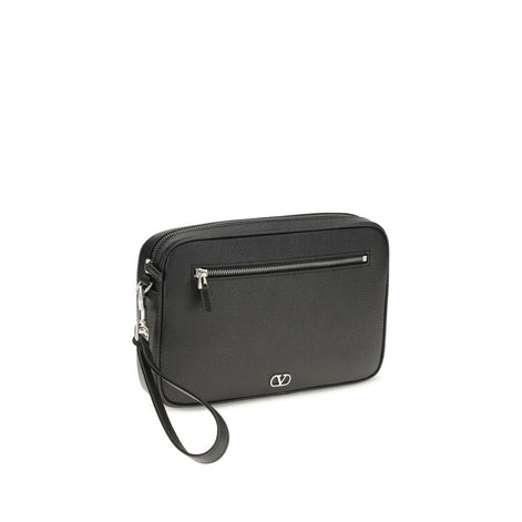 Valentino Garavani Black Calf Leather Bos Taurus Handbag
