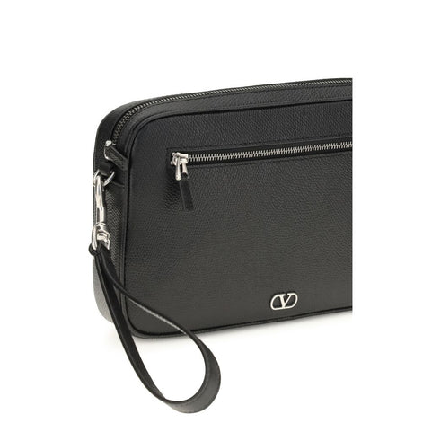 Valentino Garavani Black Calf Leather Bos Taurus Handbag