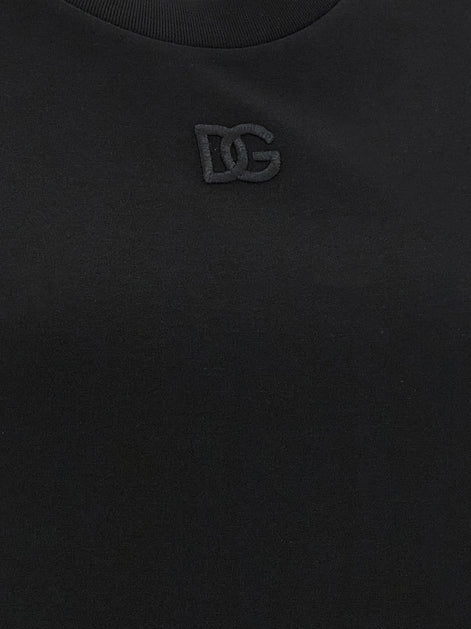 Dolce & Gabbana Black Cotton Sleeveles T-Shirt