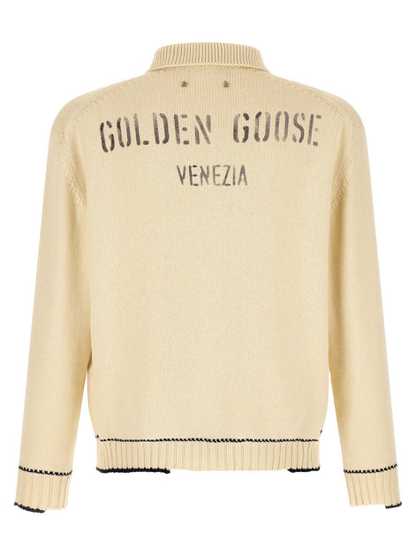 Golden Goose White Cotton Polo Shirt