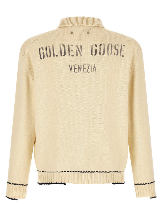 Golden Goose White Cotton Polo Shirt