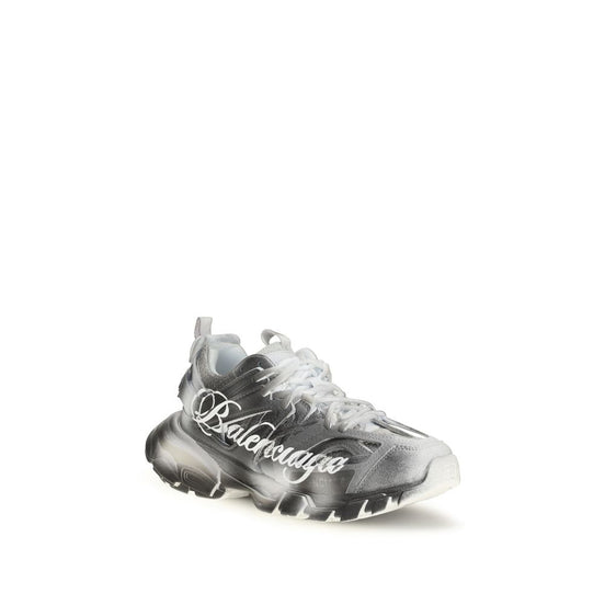 Balenciaga Track Stencil Gray Polyamide Athletic Sneakers