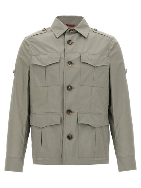 Brunello Cucinelli Bicolor Cotton Shell Jacket
