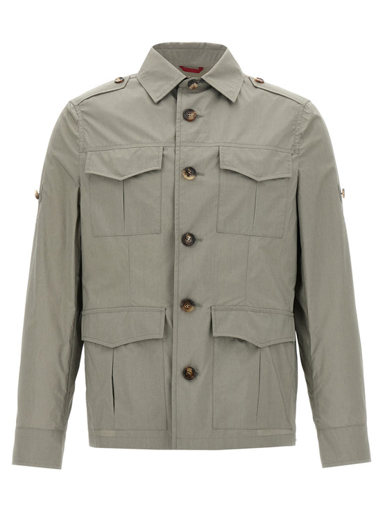 Brunello Cucinelli Bicolor Cotton Shell Jacket