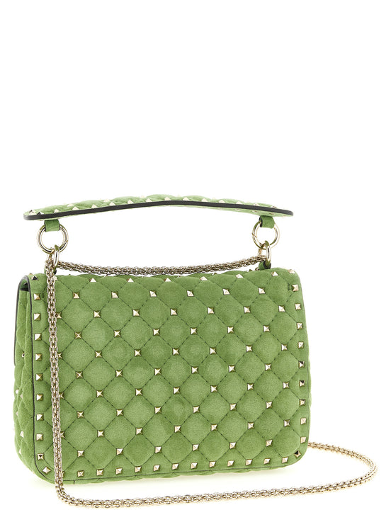 Valentino Garavani Rockstud Spike Green Calfskin Shoulder Bag