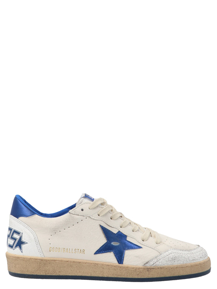 Golden Goose Blue Leather Low Top Sneakers