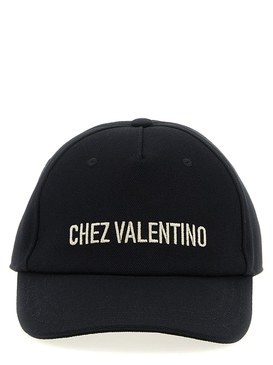 Valentino Garavani Black Cotton Cap (Baseball Hat)