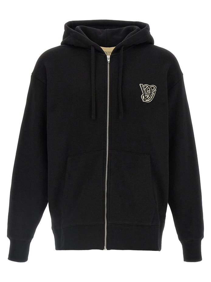 Valentino Garavani Black Cotton Sweatshirt
