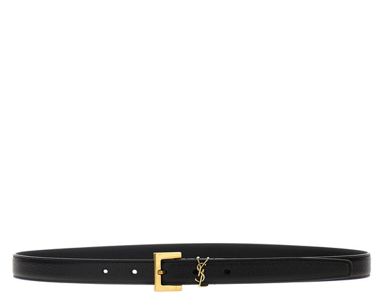 Saint Laurent Black Calfskin Regular Belt