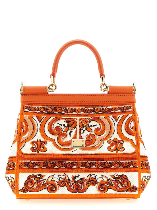 Dolce & Gabbana Sicily Orange Cotton Handbag