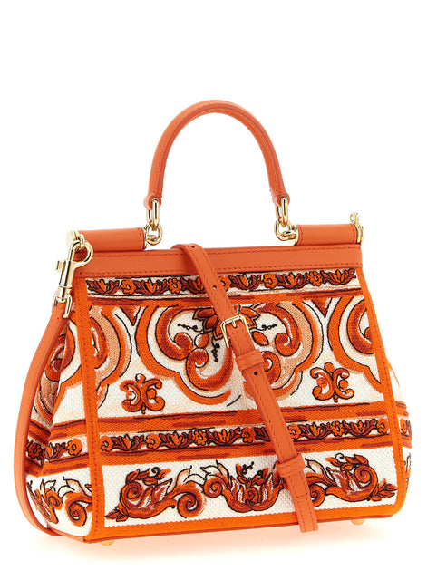 Dolce & Gabbana Sicily Orange Cotton Handbag