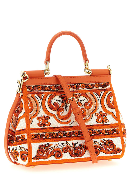 Dolce & Gabbana Sicily Orange Cotton Handbag
