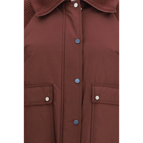 Brunello Cucinelli Bordeaux Polyester Full-Length Jacket