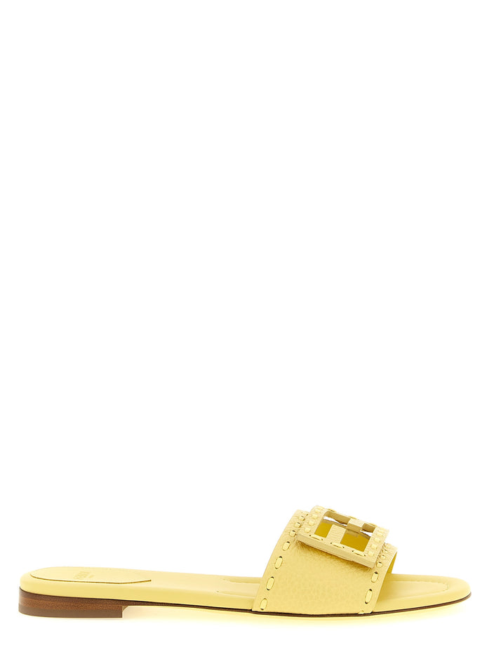 Fendi Bicolor Calfskin Slides