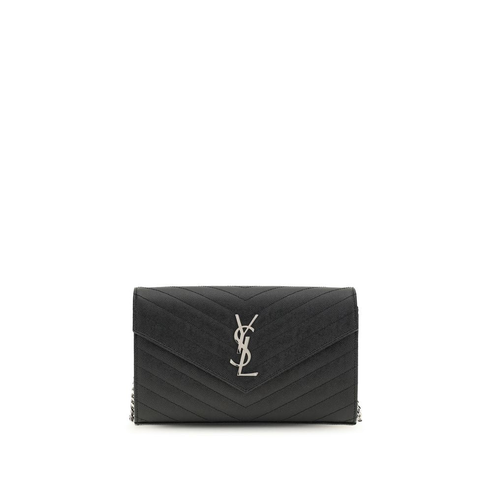Saint Laurent Chain Black Leather Wallet