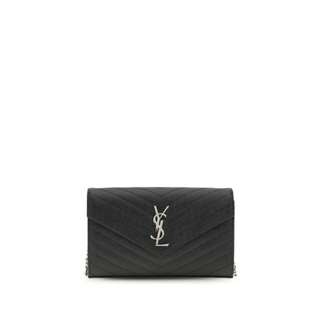 Saint Laurent Chain Black Leather Wallet