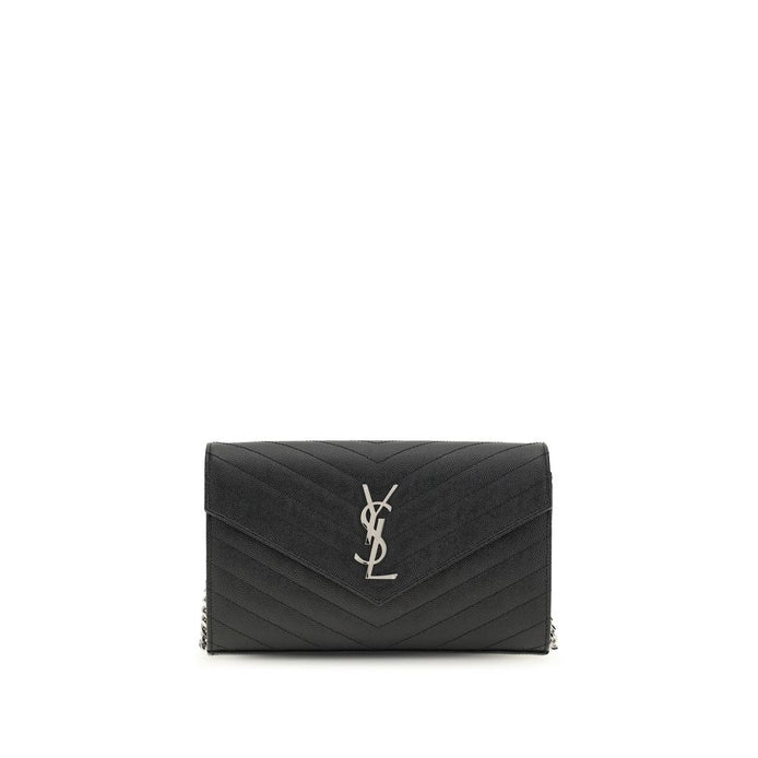 Saint Laurent Chain Black Leather Wallet