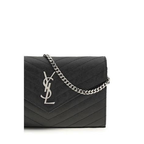 Saint Laurent Chain Black Leather Wallet
