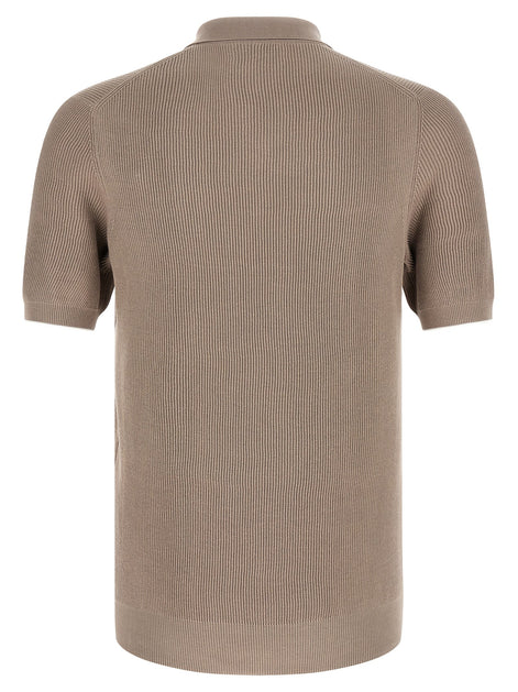Brunello Cucinelli Brown Cotton Polo Shirt
