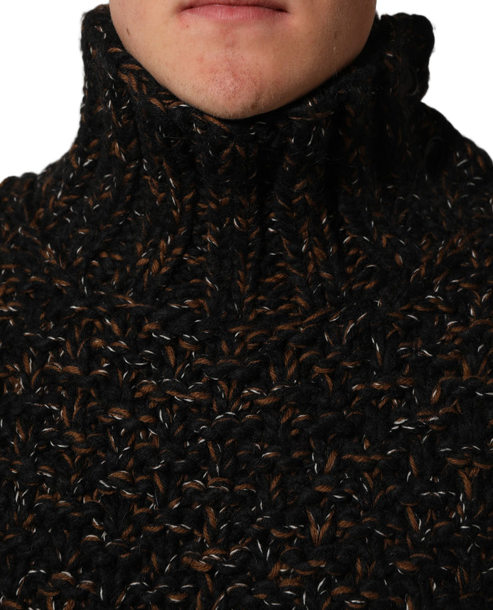 Dolce & Gabbana Brown Wool Knit Turtleneck Pullover Sweater