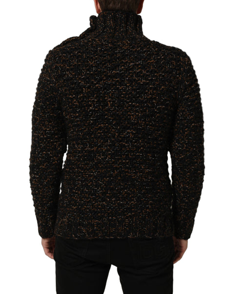 Dolce & Gabbana Brown Wool Knit Turtleneck Pullover Sweater