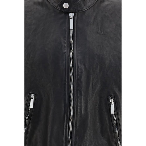Gucci Black Buffalo Leather Bomber