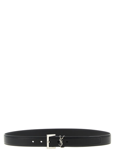 Saint Laurent Black Calfskin Regular Belt