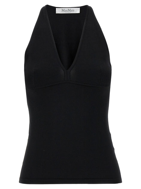 Max Mara Black Viscose Sleeveles T-Shirt