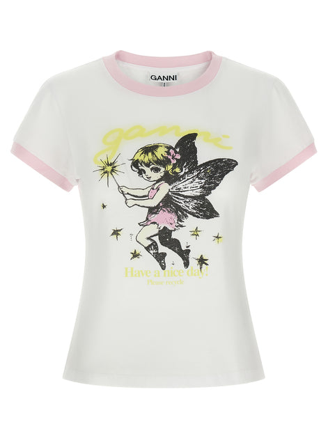 Ganni White Organic Cotton T-Shirt