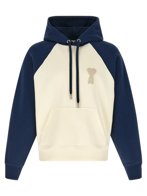 Ami Paris Blue Cotton Sweatshirt
